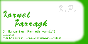 kornel parragh business card